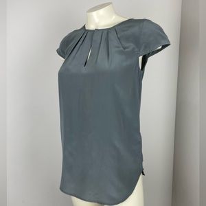 New! J. Crew 100% Silk Grey Cap Sleeve Blouse